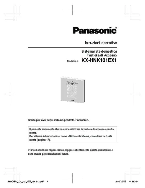 Mode d'emploi PANASONIC KX-HNK101EX1