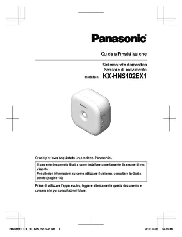 Mode d'emploi PANASONIC KX-HNS102EX1