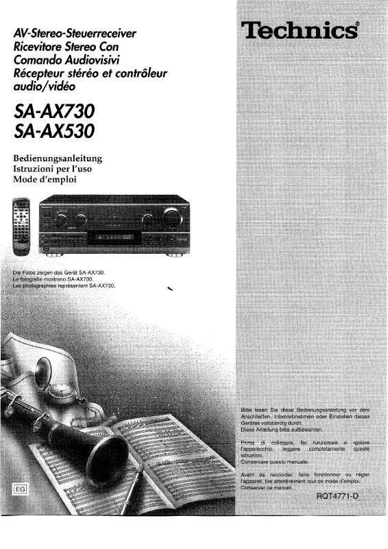 Mode d'emploi PANASONIC SA-AX730