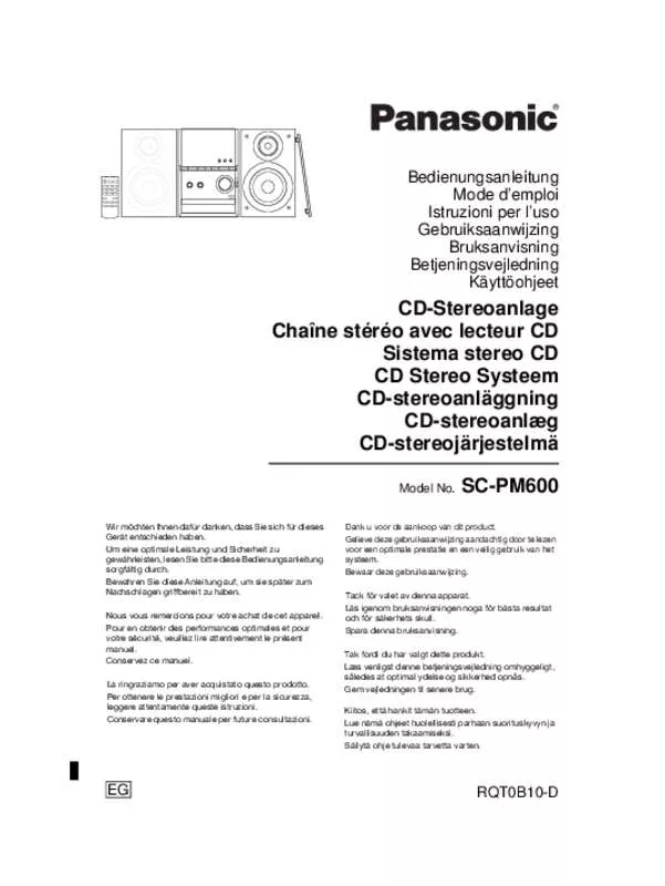 Mode d'emploi PANASONIC SC-PM600EG