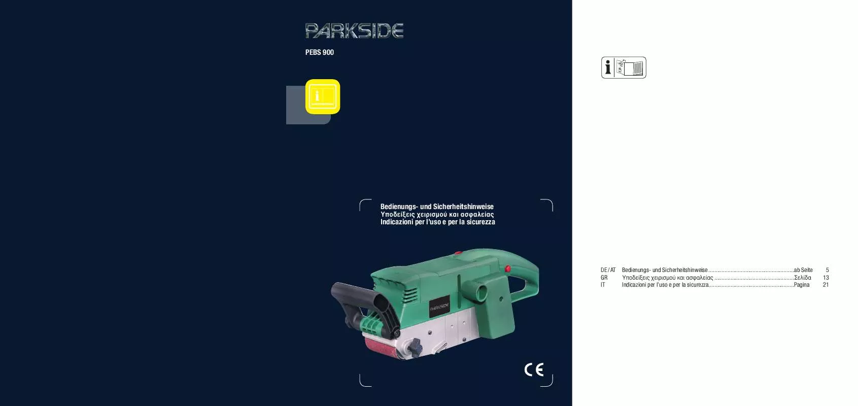 Mode d'emploi PARKSIDE KH 3172 BELT SANDER