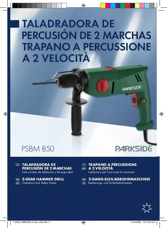 Mode d'emploi PARKSIDE KH 3184 2-GEAR HAMMER DRILL