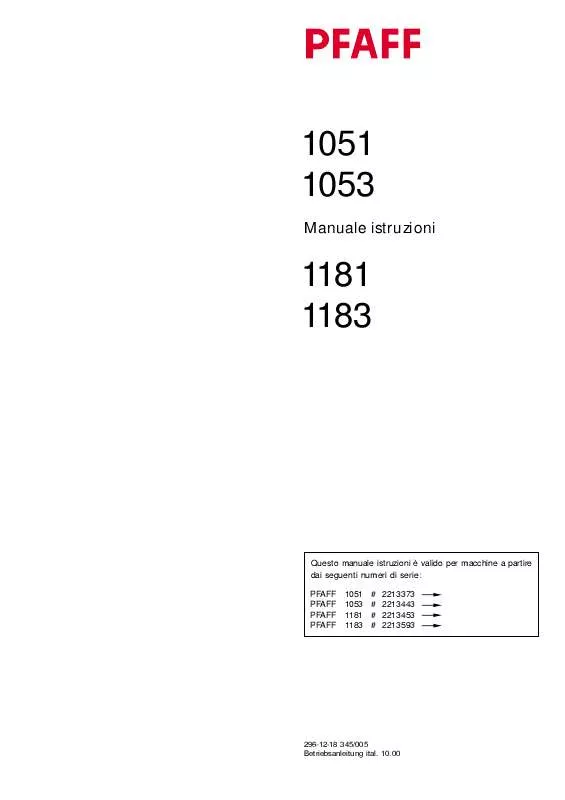 Mode d'emploi PFAFF 1051