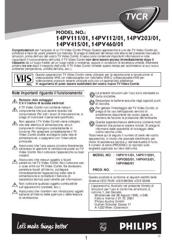 Mode d'emploi PHILIPS 14PV111