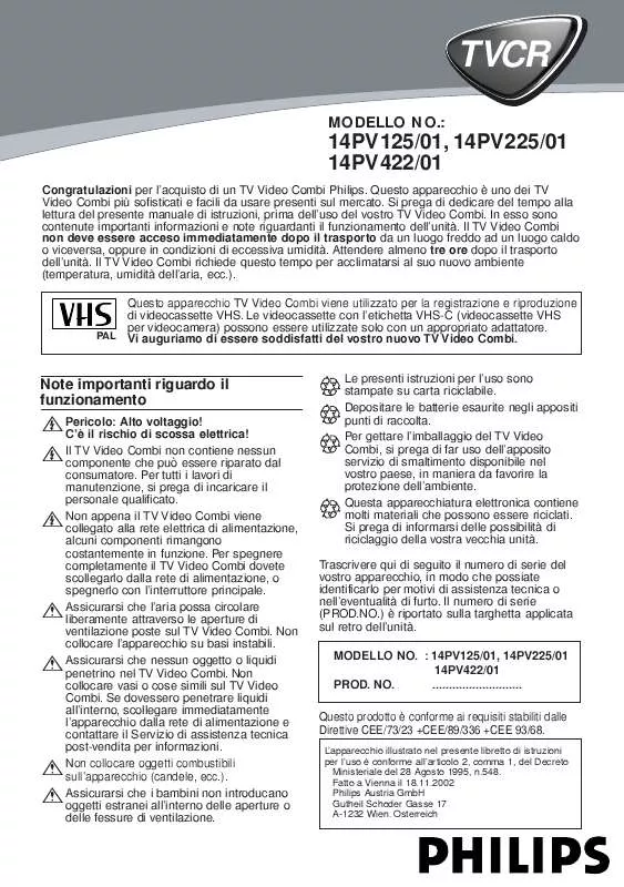 Mode d'emploi PHILIPS 14PV125