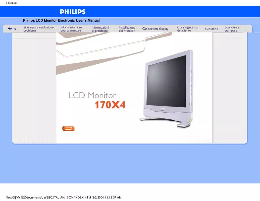 Mode d'emploi PHILIPS 170X4FS