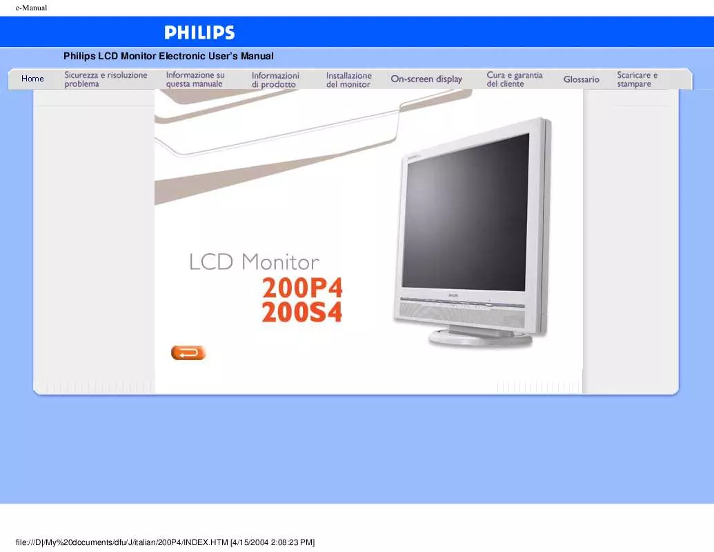 Mode d'emploi PHILIPS 200P4MG