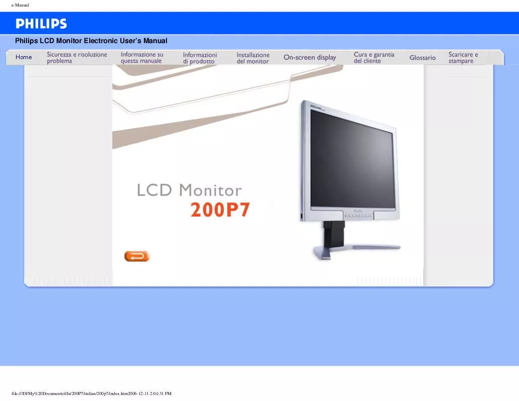 Mode d'emploi PHILIPS 200P7ES