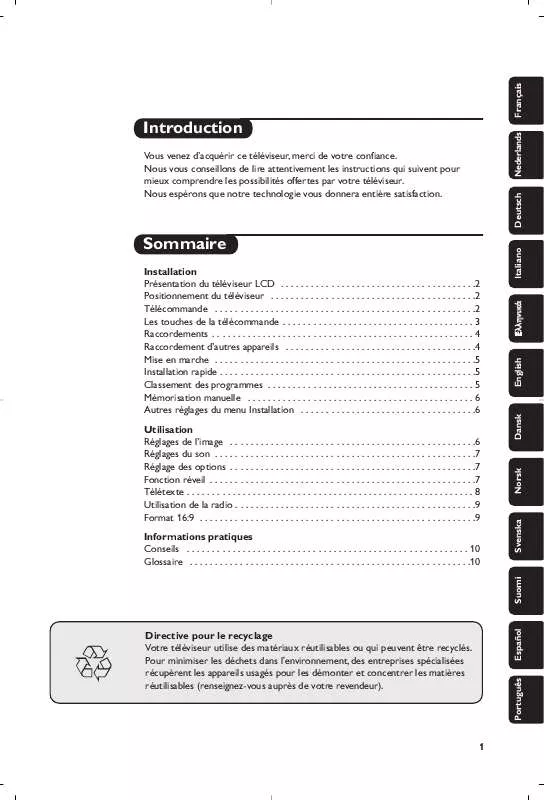 Mode d'emploi PHILIPS 20PF7846