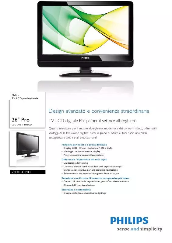 Mode d'emploi PHILIPS 26HFL3331D