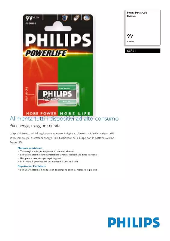 Mode d'emploi PHILIPS 6LR61