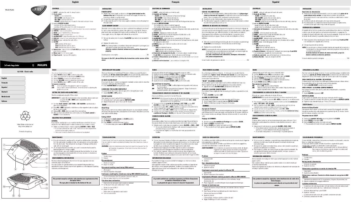 Mode d'emploi PHILIPS AJ3125