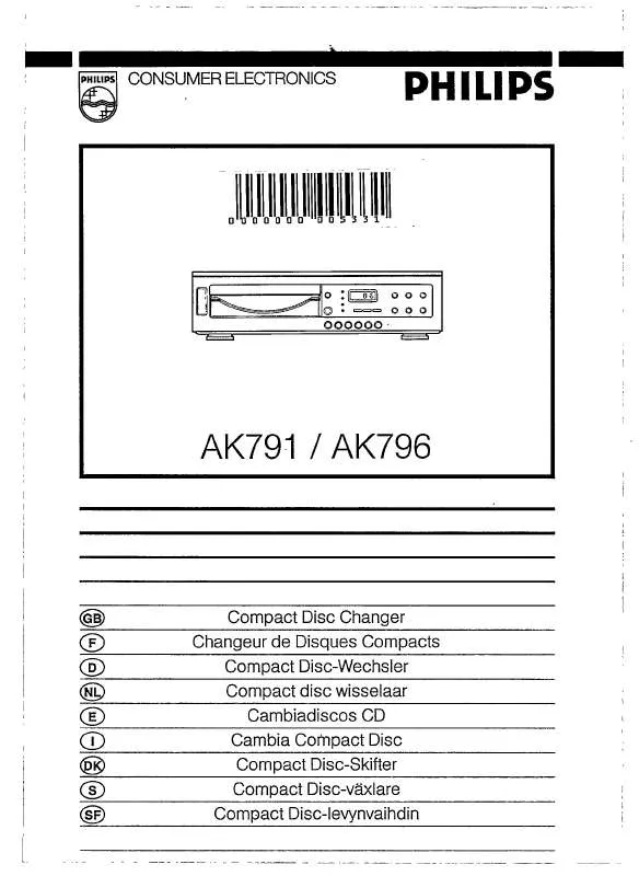 Mode d'emploi PHILIPS AK791