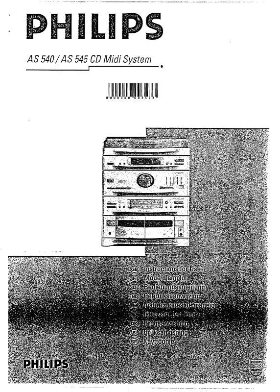 Mode d'emploi PHILIPS AS540-20G