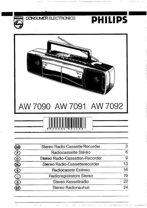 Mode d'emploi PHILIPS AW7090