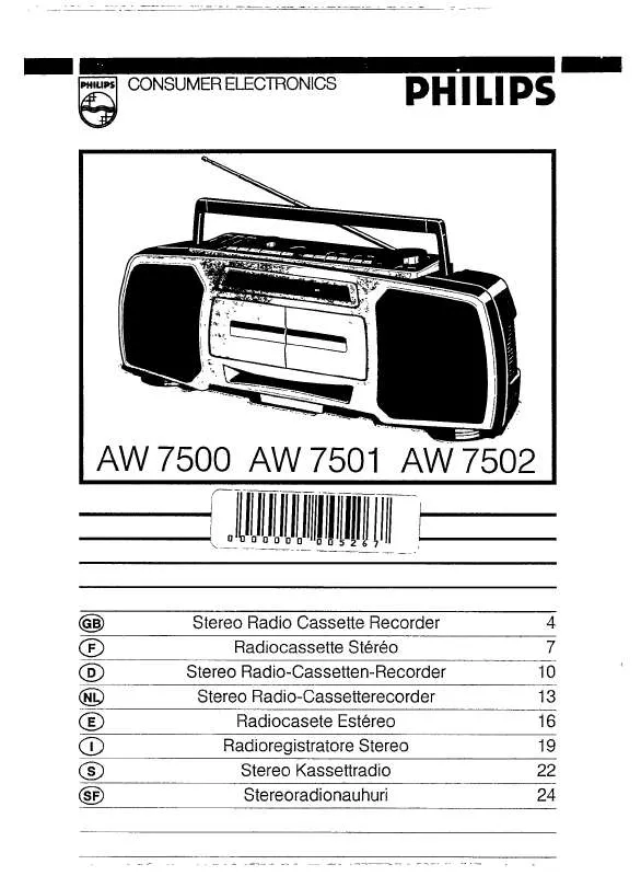 Mode d'emploi PHILIPS AW7500