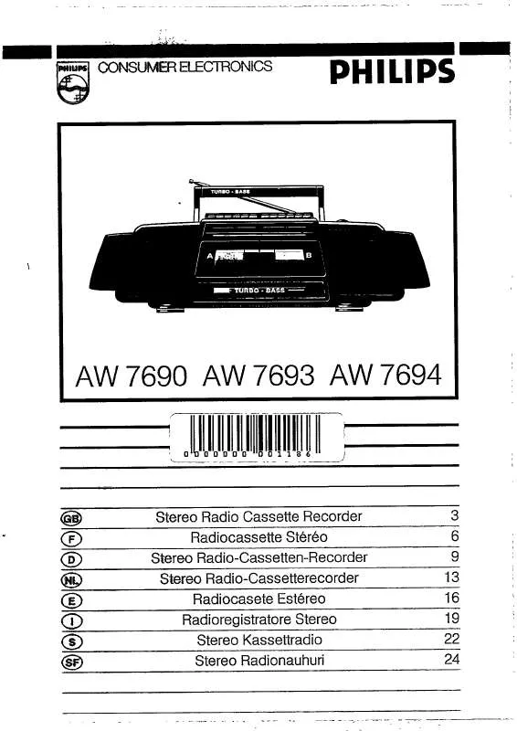 Mode d'emploi PHILIPS AW7693