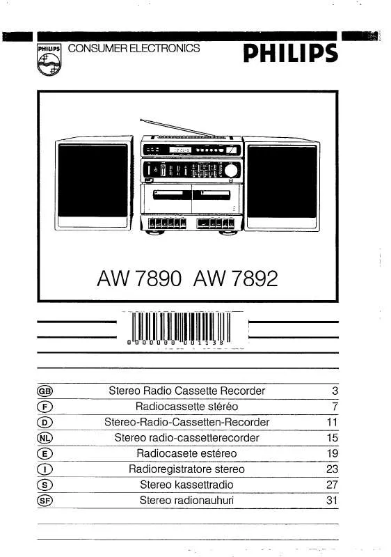 Mode d'emploi PHILIPS AW7890