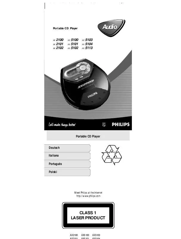 Mode d'emploi PHILIPS AX2100-00C