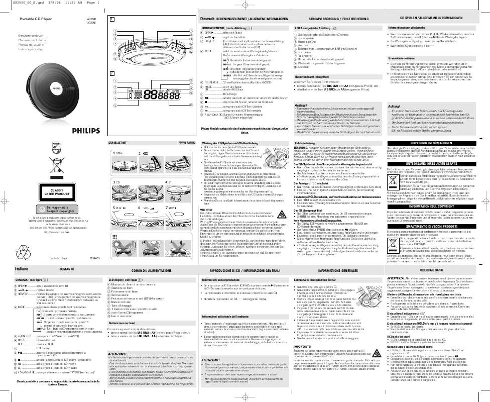 Mode d'emploi PHILIPS AX2503