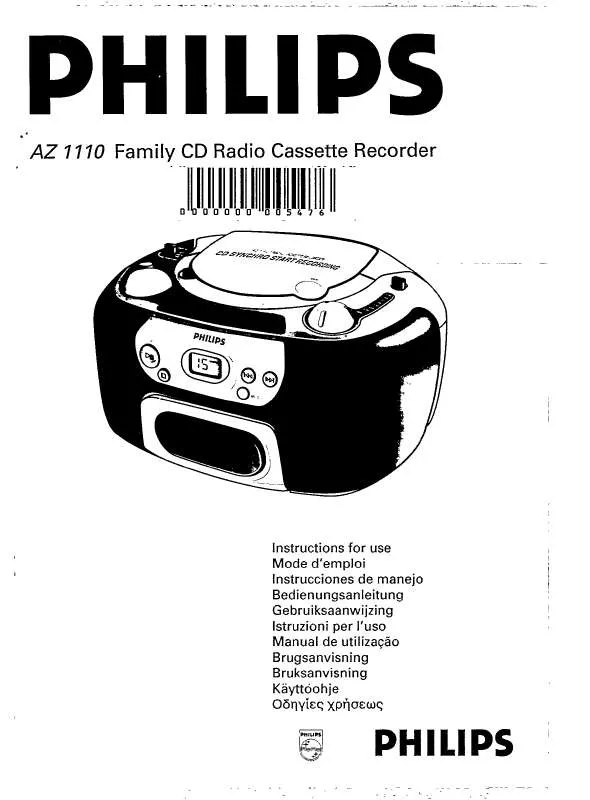 Mode d'emploi PHILIPS AZ1111