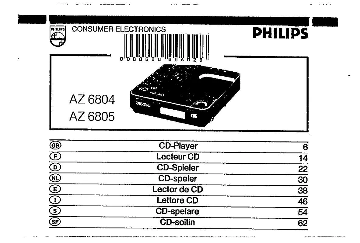 Mode d'emploi PHILIPS AZ6804