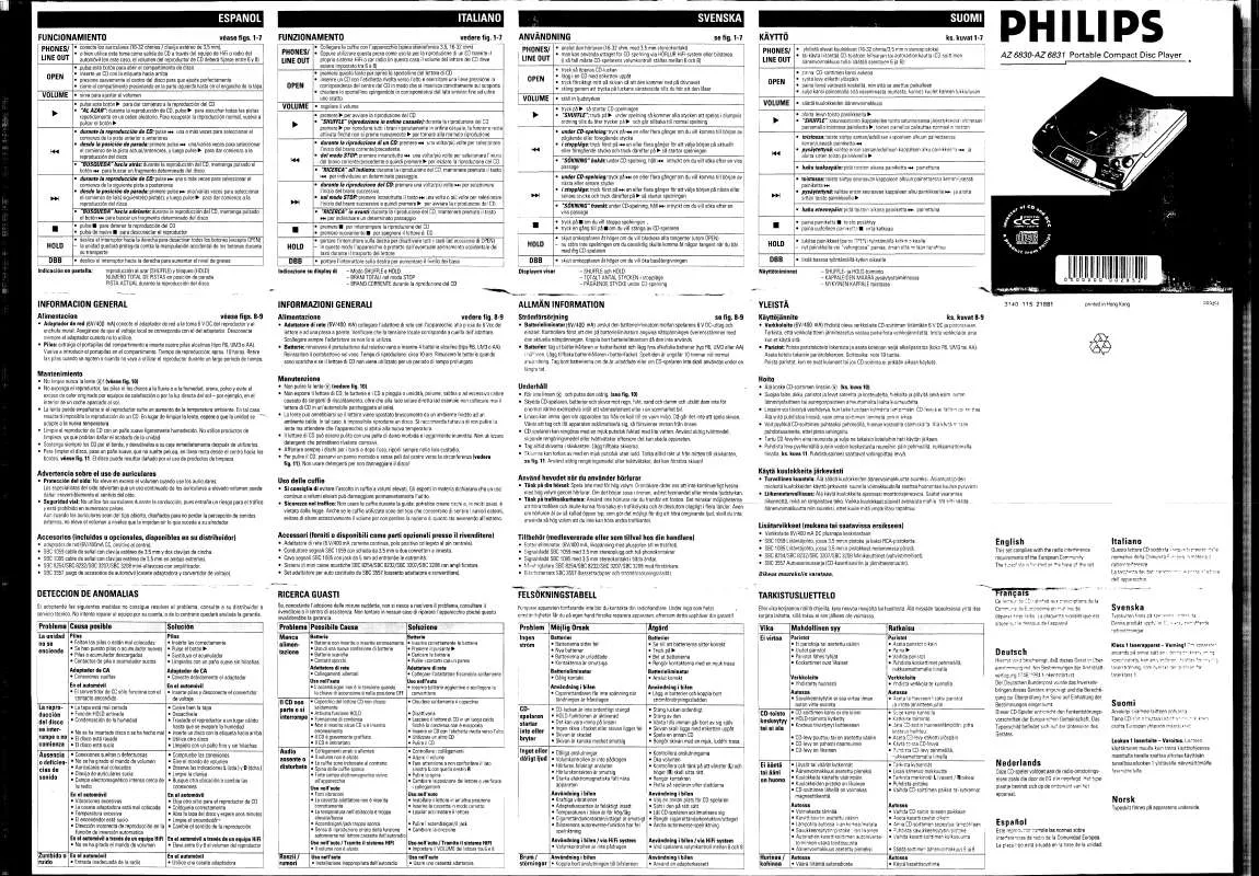 Mode d'emploi PHILIPS AZ6830