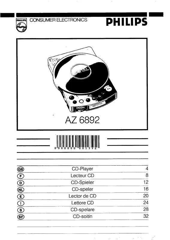 Mode d'emploi PHILIPS AZ6892