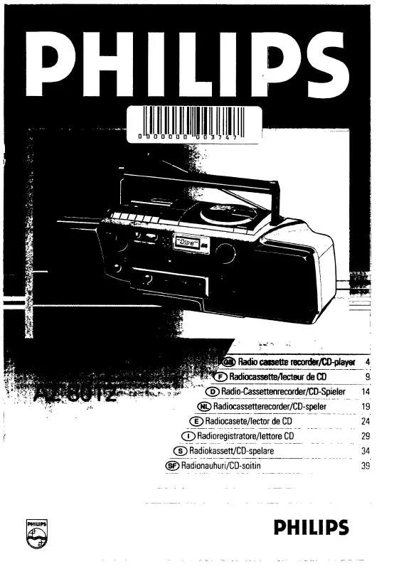 Mode d'emploi PHILIPS AZ8012