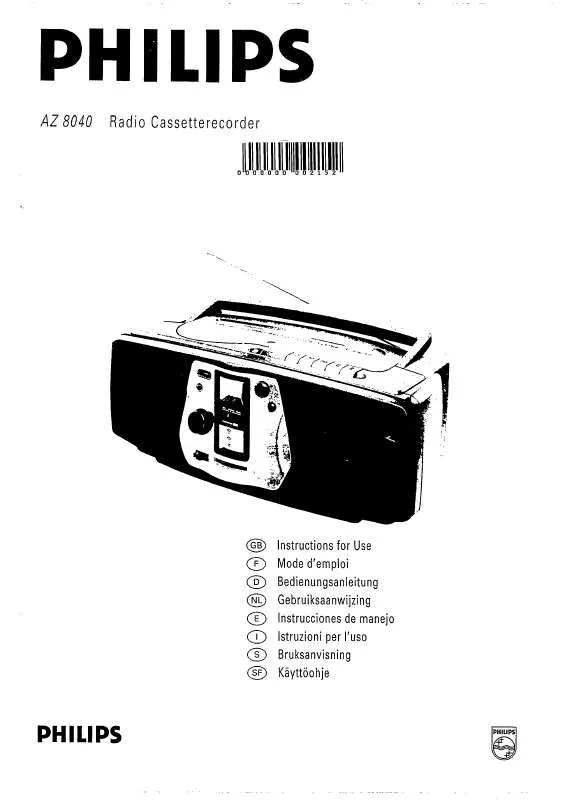 Mode d'emploi PHILIPS AZ8040