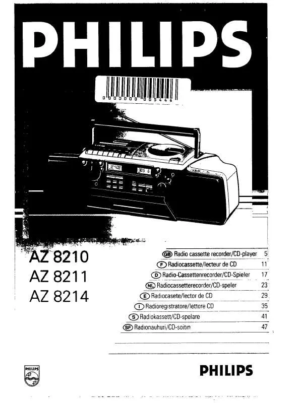 Mode d'emploi PHILIPS AZ8214