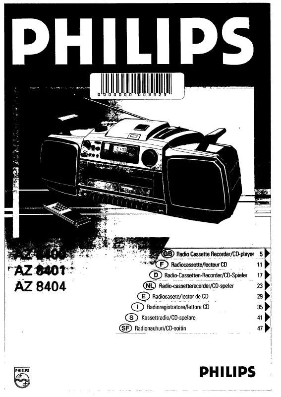 Mode d'emploi PHILIPS AZ8401