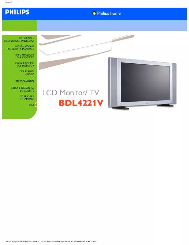 Mode d'emploi PHILIPS BDL4221V