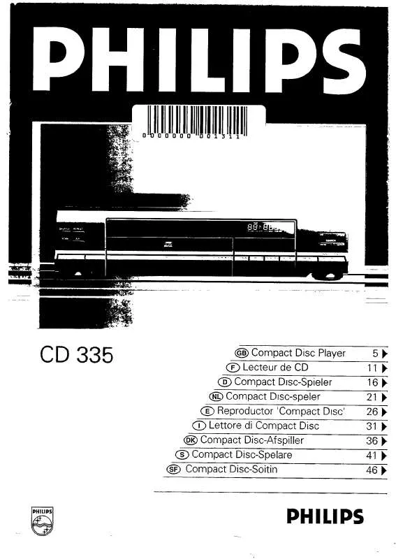 Mode d'emploi PHILIPS CD335