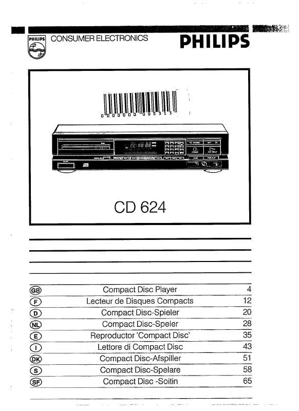 Mode d'emploi PHILIPS CD624-00B