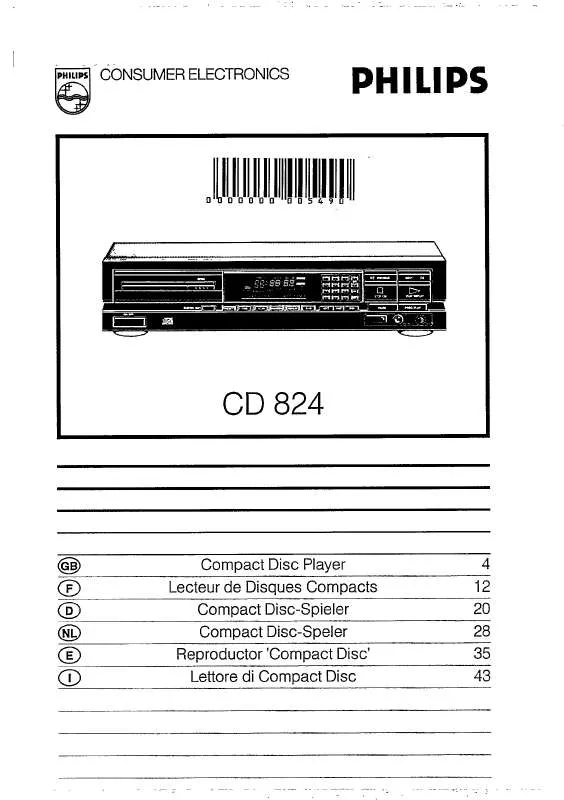 Mode d'emploi PHILIPS CD824