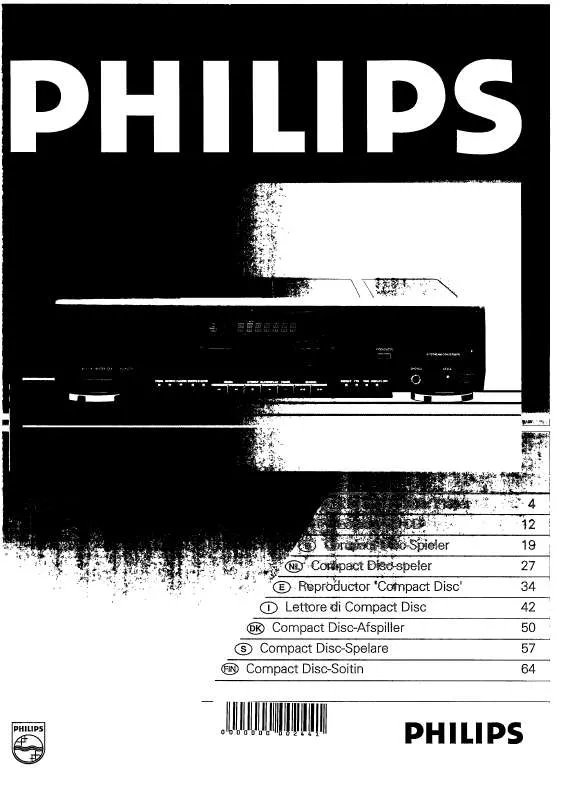 Mode d'emploi PHILIPS CD951-00S