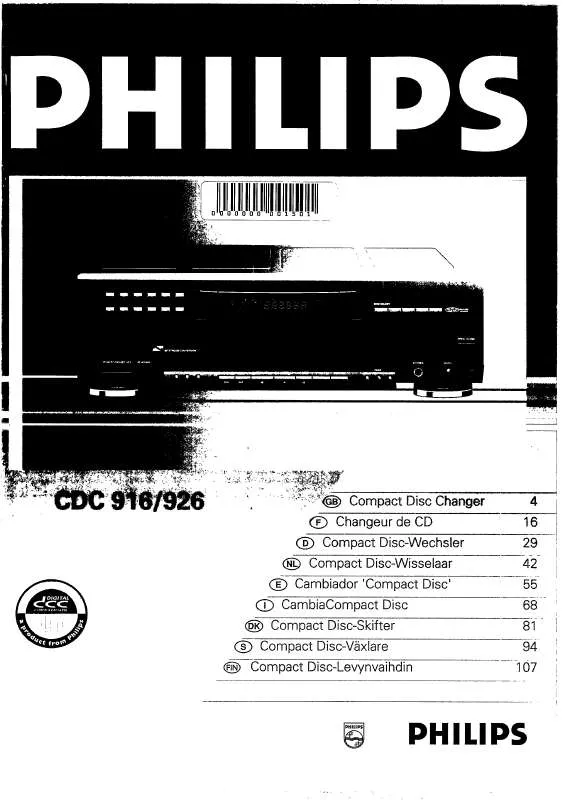 Mode d'emploi PHILIPS CDC916-00S