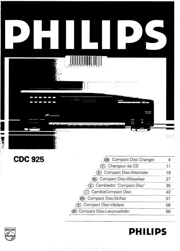 Mode d'emploi PHILIPS CDC925-00S