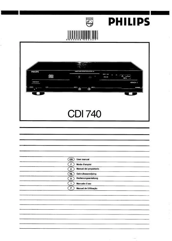 Mode d'emploi PHILIPS CDI740