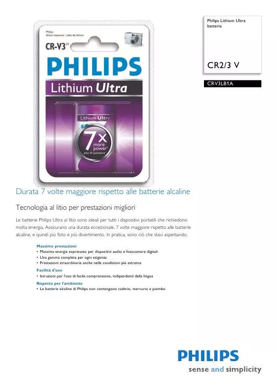 Mode d'emploi PHILIPS CRV3LB1A