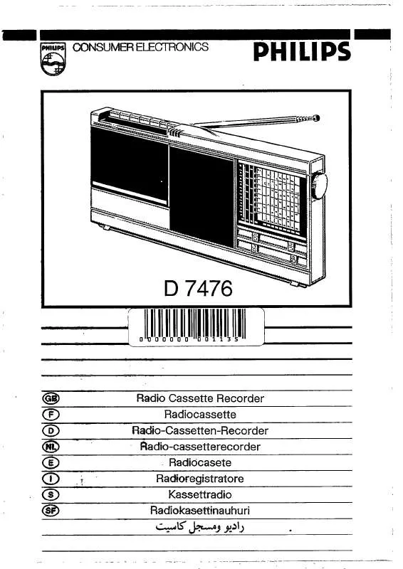 Mode d'emploi PHILIPS D7476