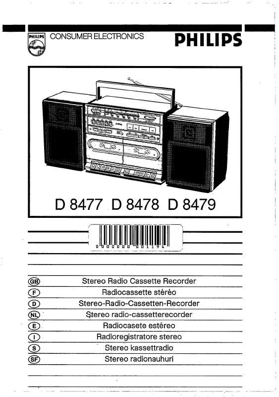 Mode d'emploi PHILIPS D8478