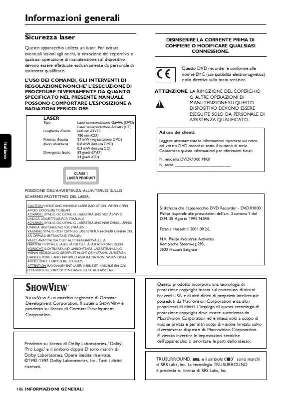 Mode d'emploi PHILIPS DVDR1000-004