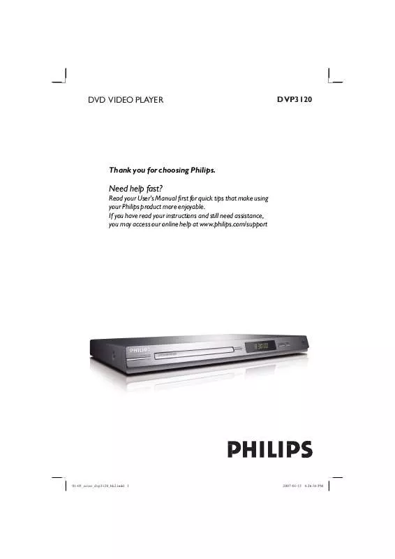 Mode d'emploi PHILIPS DVP3120