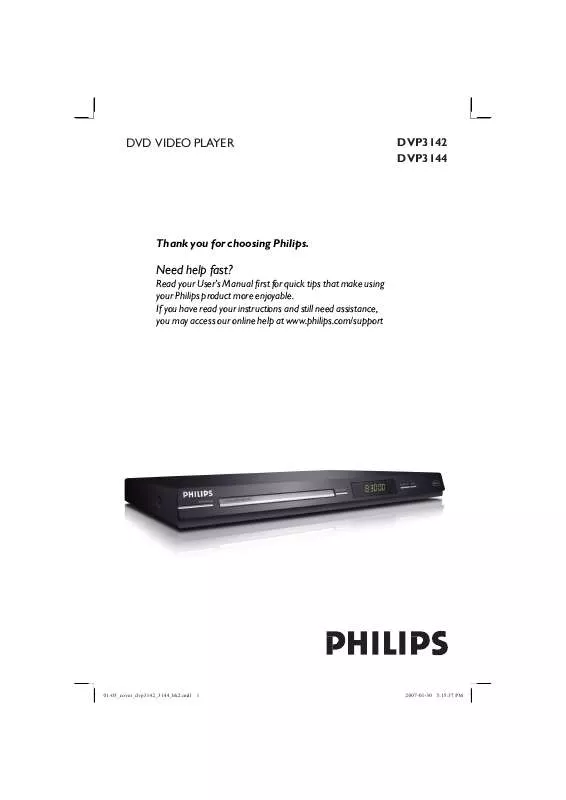 Mode d'emploi PHILIPS DVP3144