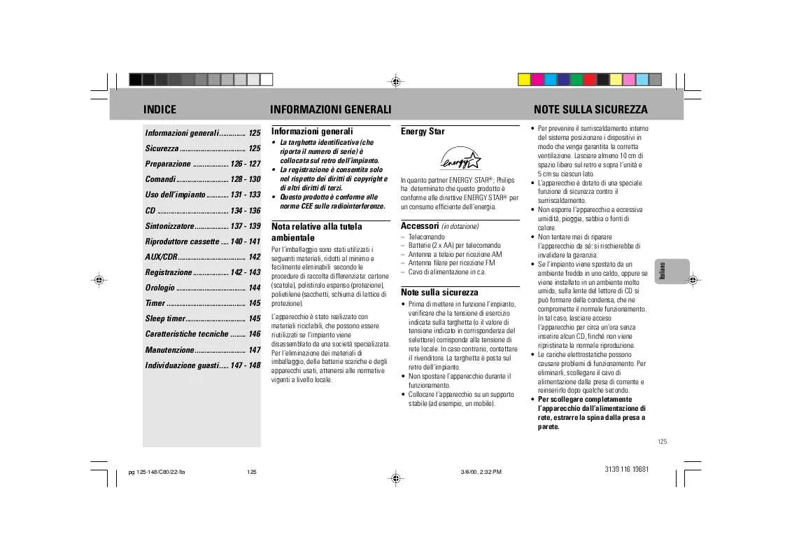 Mode d'emploi PHILIPS FW-C80