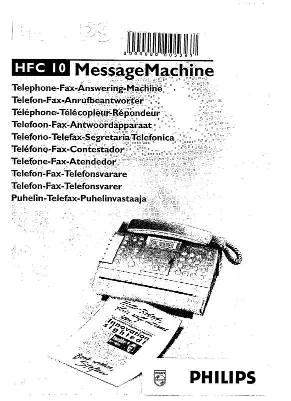 Mode d'emploi PHILIPS HFC10/05C