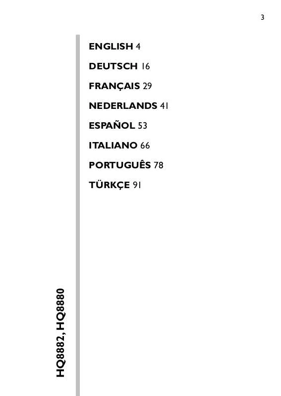 Mode d'emploi PHILIPS HQ8880