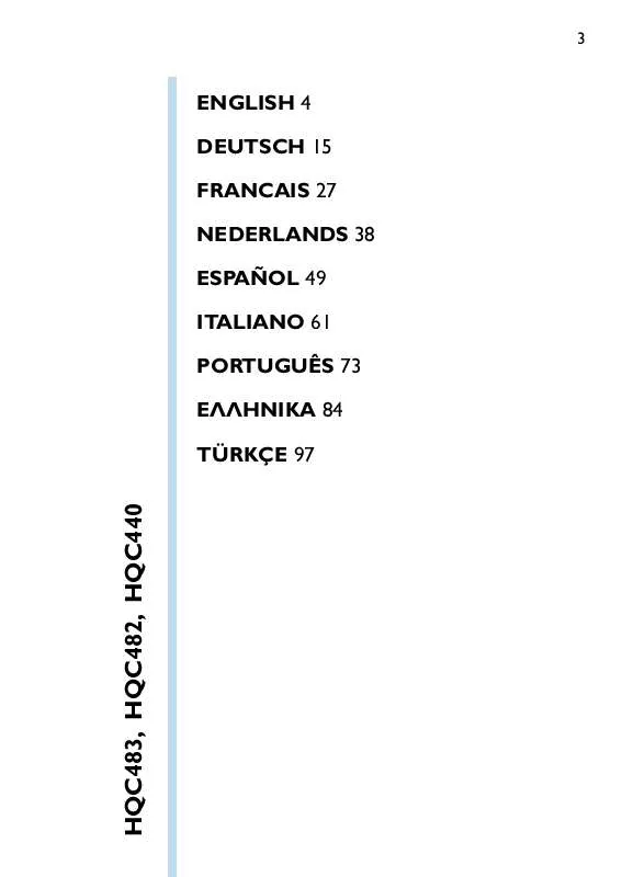 Mode d'emploi PHILIPS HQC440